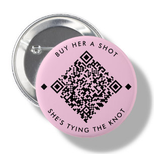 Bóton Redondo 5.08cm Comprar-Lhe Uma Foto   Bachelorette QR Code Button