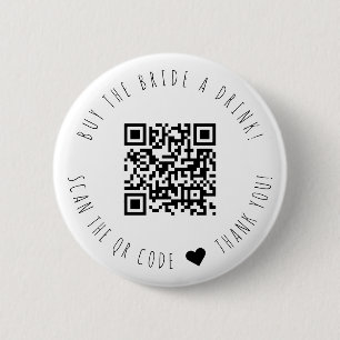 Bóton Redondo 5.08cm Comprar Minimalista A Noiva Um Código QR De Bebida