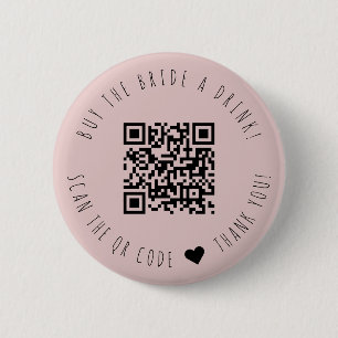 Bóton Redondo 5.08cm Comprar Minimalista O Botão de Código QR da Noiva 