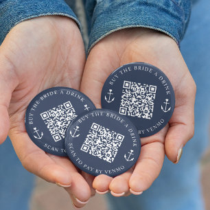 Bóton Redondo 5.08cm Comprar o código QR da Festa de solteira de uma be