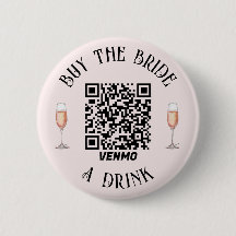 Comprar uma bebida para a NOIVA Botão QR Elegante