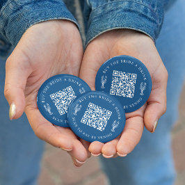 Bóton Redondo 5.08cm Compre uma bebida para a noiva Código QR da Festa 