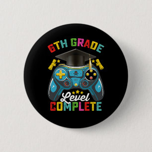 Bóton Redondo 5.08cm Concluído o Nível da 6ª Série Graduação Jogos Game