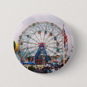 Bóton Redondo 5.08cm Coney Island Wonder Wheel