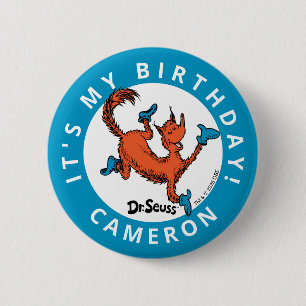 Bóton Redondo 5.08cm Confetes de Personagem do Dr. Seuss Aniversário
