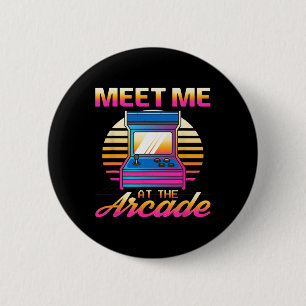 Bóton Redondo 5.08cm Conheça-Me No Vídeo Retro Arcade Gamer Vaporwave