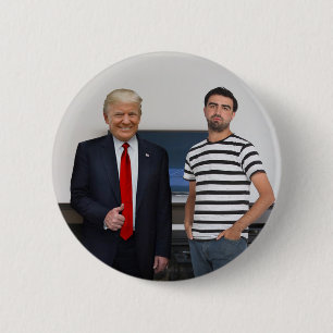 Bóton Redondo 5.08cm Conheceu o Presidente Donald Trump  Adicione Sua F