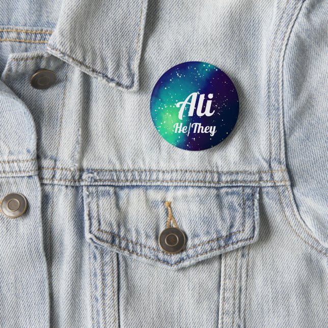 Bóton Redondo 5.08cm _conhecido + Galáxia customizável dos pronomes (In Situ)