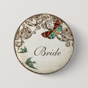Bóton Redondo 5.08cm Conjunto do casamento de Botanica