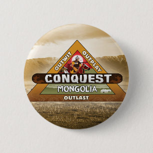 Bóton Redondo 5.08cm Conquista: Botão do logotipo de Mongolia