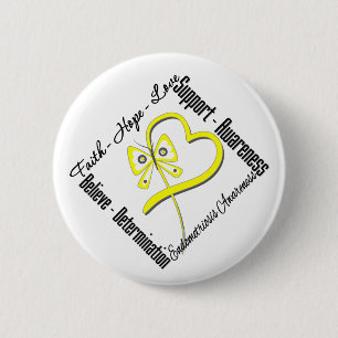 Bóton Redondo 5.08cm Consciência da endometriose da borboleta do amor