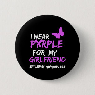 Bóton Redondo 5.08cm Consciência da epilepsia Eu visto Roxo para a minh