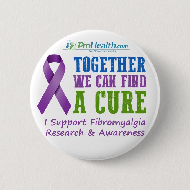 Bóton Redondo 5.08cm Consciência da fibromialgia (Frente)