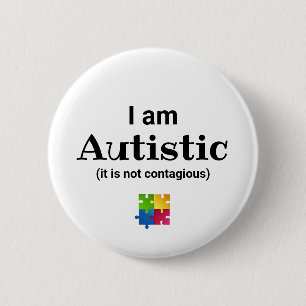 Bóton Redondo 5.08cm Consciência do Autismo Engraçado TEA