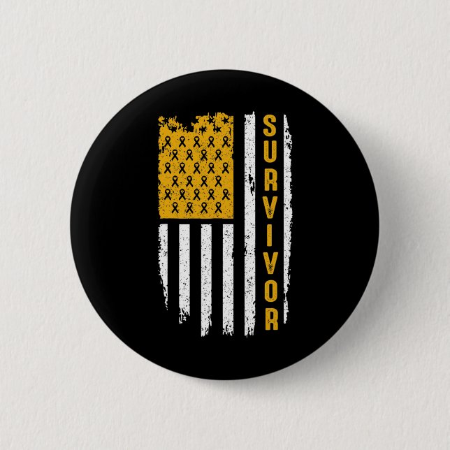 Bóton Redondo 5.08cm Consciência do Cancer infantil Dourada para o meu  (Frente)