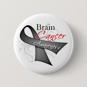 Bóton Redondo 5.08cm Consciência do cancro cerebral da fita de rolo