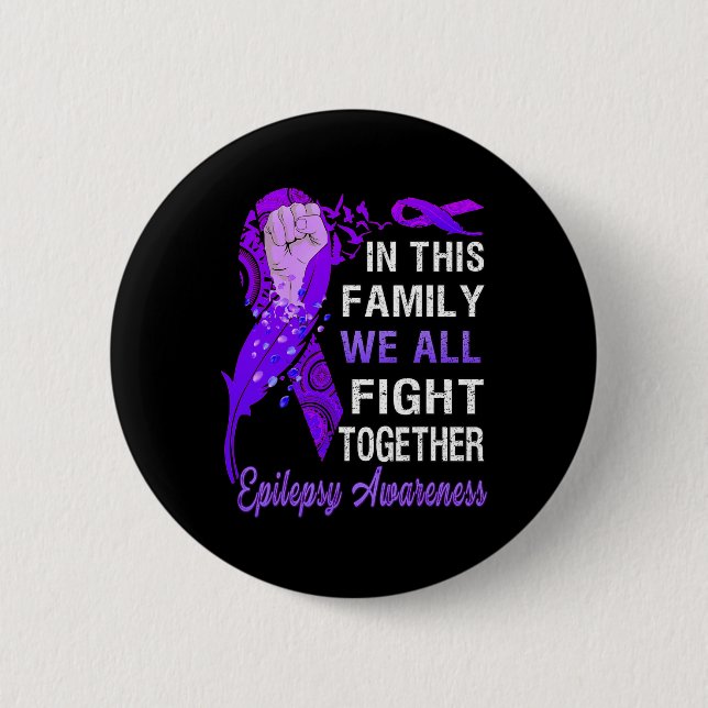 Bóton Redondo 5.08cm Consciência Epiléptica Nesta Família Que Combatemo (Frente)