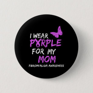 Bóton Redondo 5.08cm Consciência Eu Visto Roxo Para Minha Mãe 4