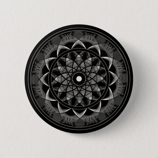 Bóton Redondo 5.08cm Consciência - mandala sagrado da geometria (Frente)