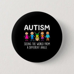 Bóton Redondo 5.08cm Consciencialização autismo vendo o mundo de uma fo