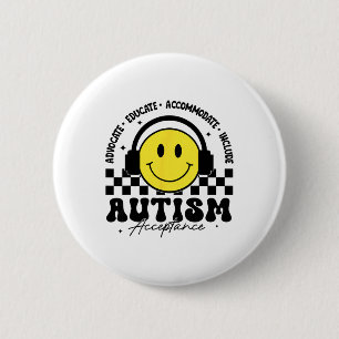 Bóton Redondo 5.08cm Conscientização do Autismo Aceitação Educação Espe