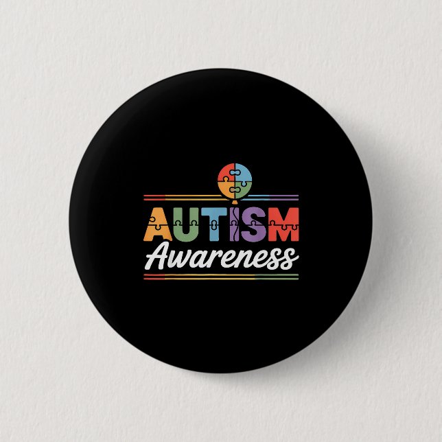 Bóton Redondo 5.08cm Conscientização sobre autismo  (Frente)