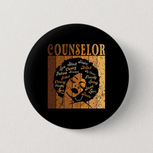 Bóton Redondo 5.08cm Conselheira de Mulheres Afro-Americanas Histórias