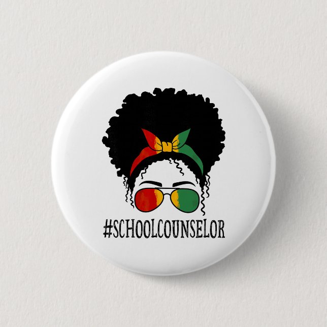 Bóton Redondo 5.08cm Conselheiro Escolar Mulheres Africanas Coque Desar (Frente)