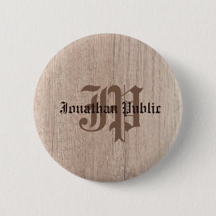 Bóton Redondo 5.08cm Conselho Plank Mood aparência Monograma Modelo An