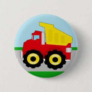Bóton Redondo 5.08cm Construção Dumptruck dos miúdos