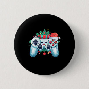 Bóton Redondo 5.08cm Controlador de jogos Santa Hat Natal Jogos de Nata
