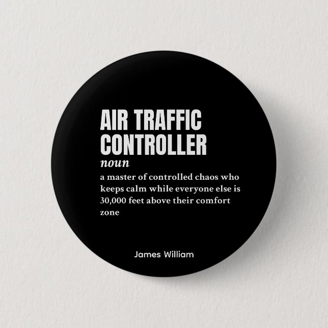 Bóton Redondo 5.08cm Controlador de Tráfego Aéreo - Definição de Trabal (Frente)