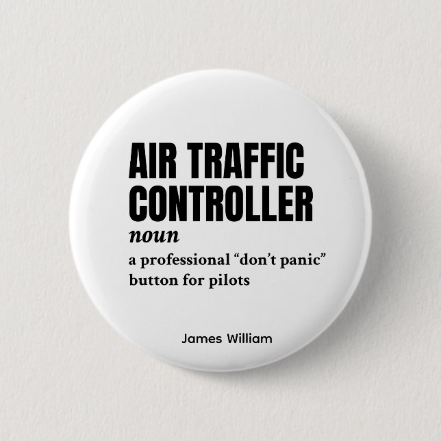 Bóton Redondo 5.08cm Controlador de Tráfego Aéreo - Definição do Pessoa (Frente)