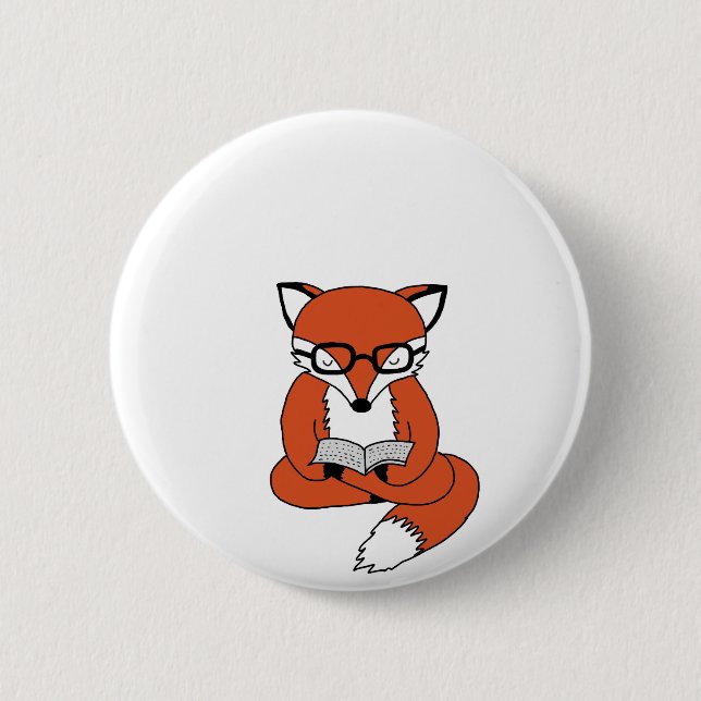 Bóton Redondo 5.08cm Conversas fox reading book (Frente)