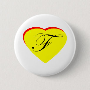 Bóton Redondo 5.08cm Convite De Casamento Coração Vermelho Amarelo F O
