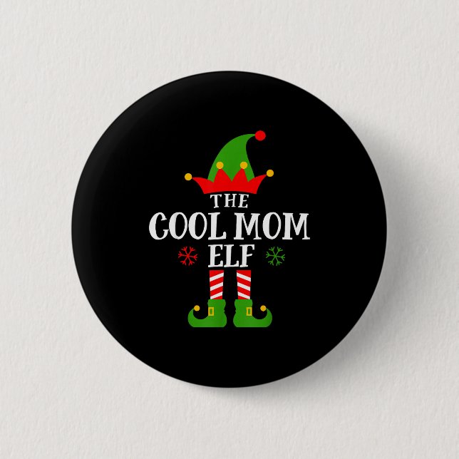 Bóton Redondo 5.08cm Cool Mom Elf Funny Matching Family Christmas Pajam (Frente)