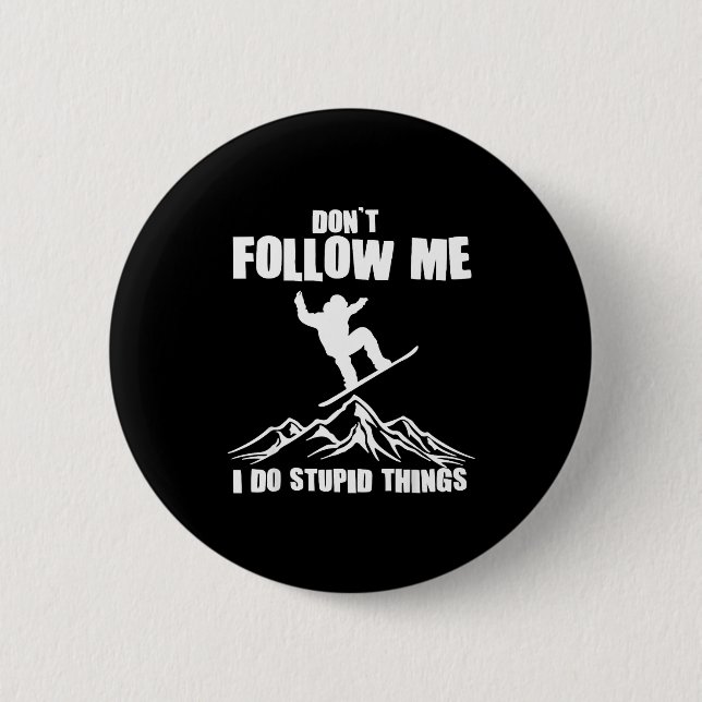 Bóton Redondo 5.08cm Cool Snowboarding Art For Men Women Snowboard Snow (Frente)