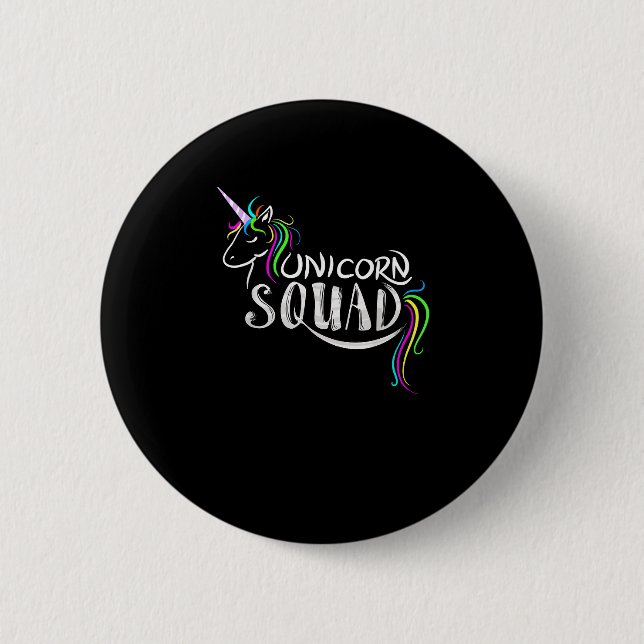 Bóton Redondo 5.08cm Cool Unicorn Squad _ Funny Magical Equestrian Team (Frente)