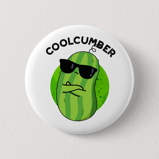 Bóton Redondo 5.08cm Coolcumber Funny Veggie Cucumber Pun (Frente)
