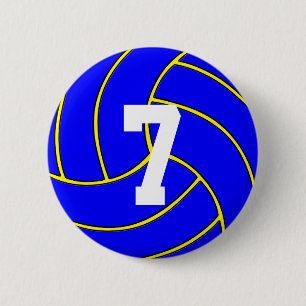 Bóton Redondo 5.08cm Cor do voleibol azul & Pin feitos sob encomenda do