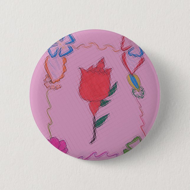 Bóton Redondo 5.08cm Cor rosa-de-Rosa, branca e especial (Frente)