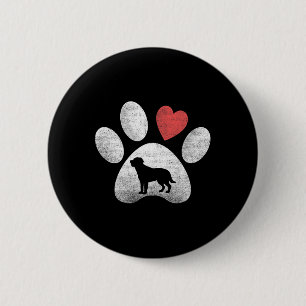 Bóton Redondo 5.08cm Coração Amor Cachorro Pata Labrador Retriever Dia