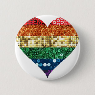 Bóton Redondo 5.08cm coração arco-íris lgbt