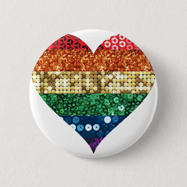 Bóton Redondo 5.08cm coração arco-íris lgbt (Frente)