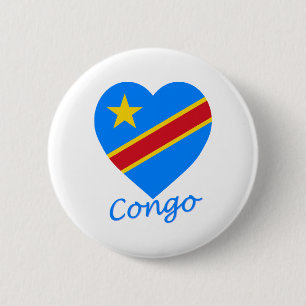 Bóton Redondo 5.08cm Coração da bandeira da república Democrática d