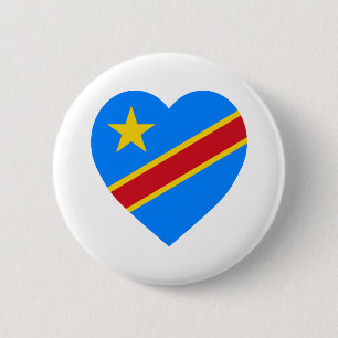 Bóton Redondo 5.08cm Coração da bandeira da república Democrática d