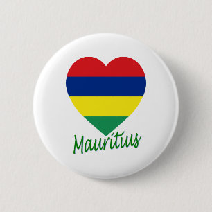 Bóton Redondo 5.08cm Coração da bandeira de Maurícia