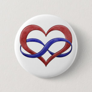 Bóton Redondo 5.08cm Coração da infinidade do orgulho de Polyamory