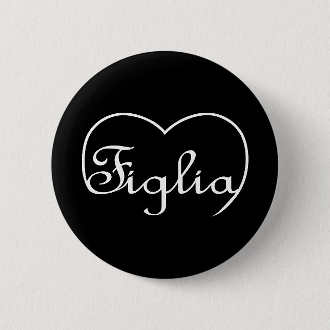 Bóton Redondo 5.08cm Coração de figlia (Itália) (Frente)