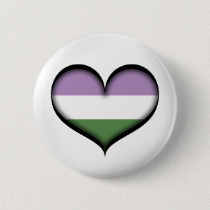 Bóton Redondo 5.08cm Coração de Genderqueer